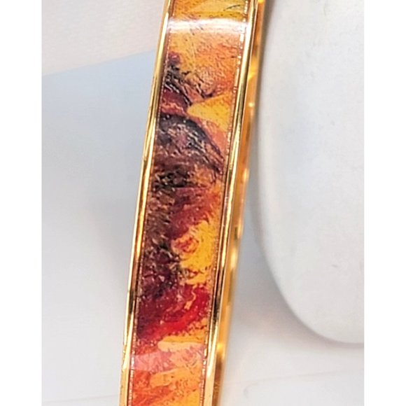 Gold Monet Sunflower Bangle Bracelet and Post Earrings Set by The Met Dh807 - Picture 11 of 14